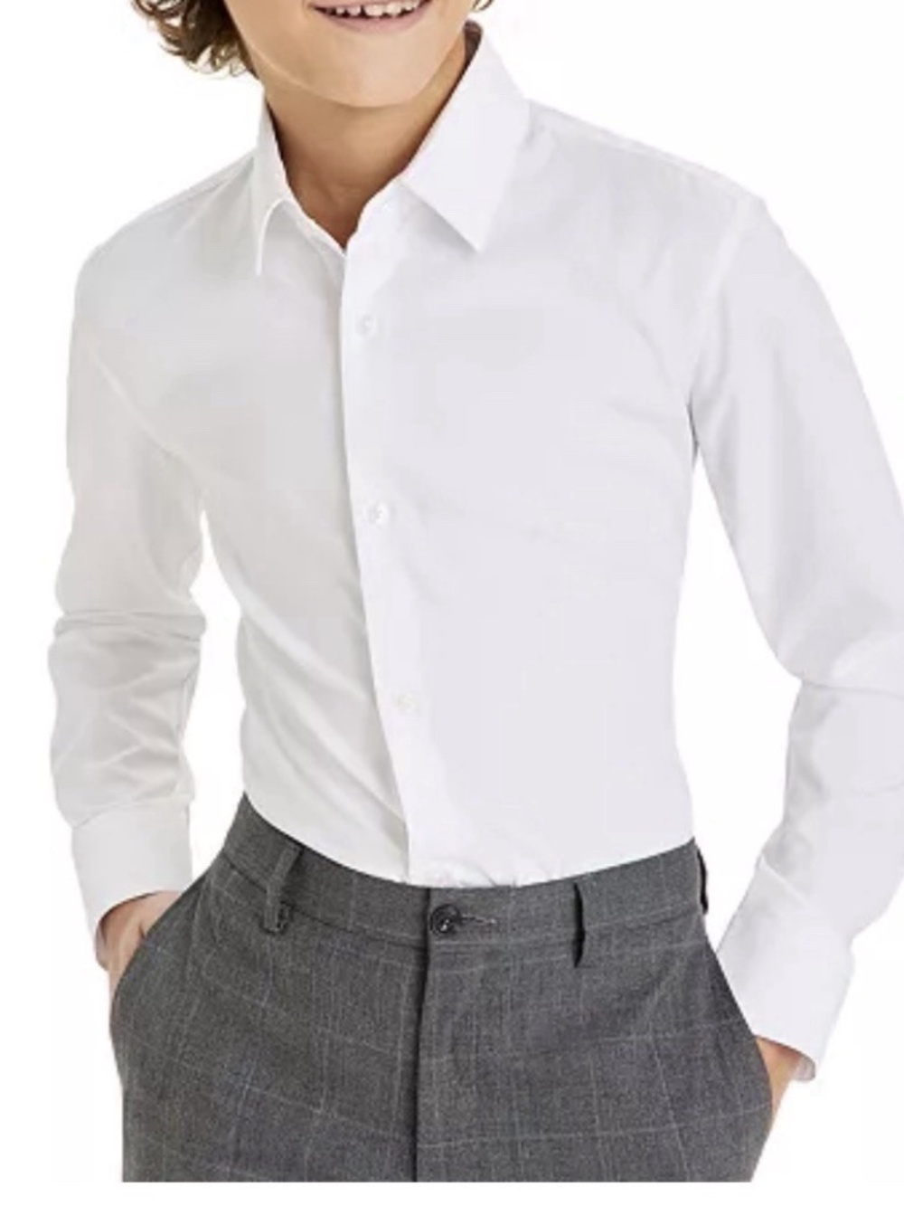 Michael Kors Kids Boys Size 14 Long Sleeve Button Down Dress Shirt White